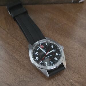 Swiss Army-victorinox Men's Black Dial Watch with Red Accents